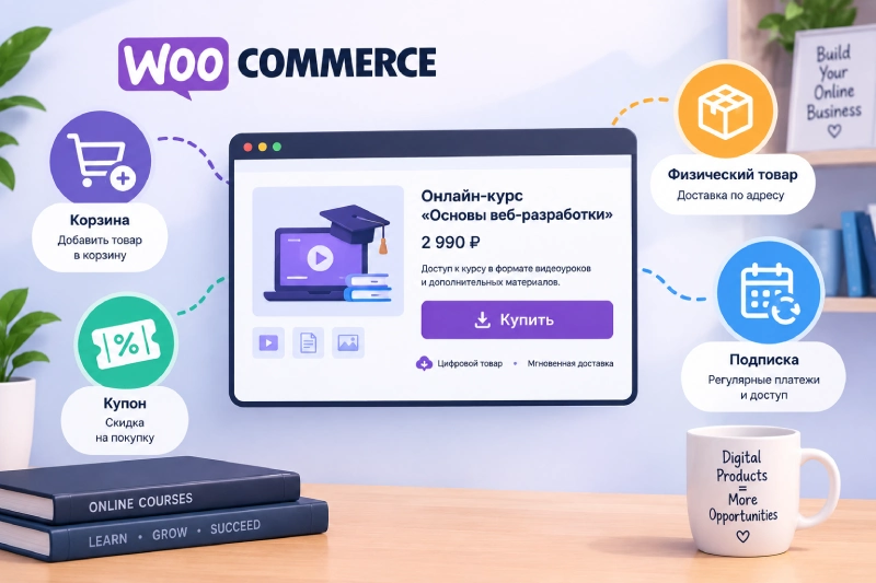 WooCommerce: онлайн-курс и функции магазина