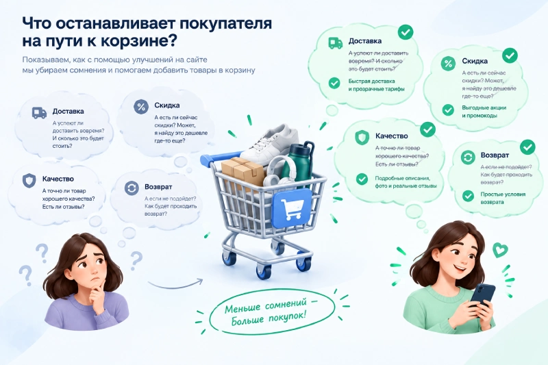 От сомнений к покупкам: путь к корзине
