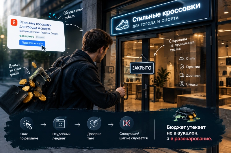 Реклама ведёт в закрытый магазин