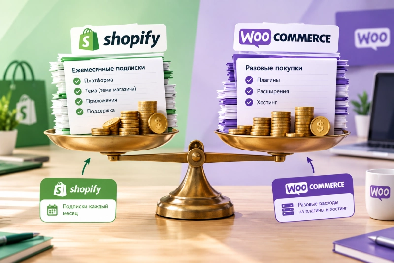 Сравнение расходов на Shopify и на WooCommerce