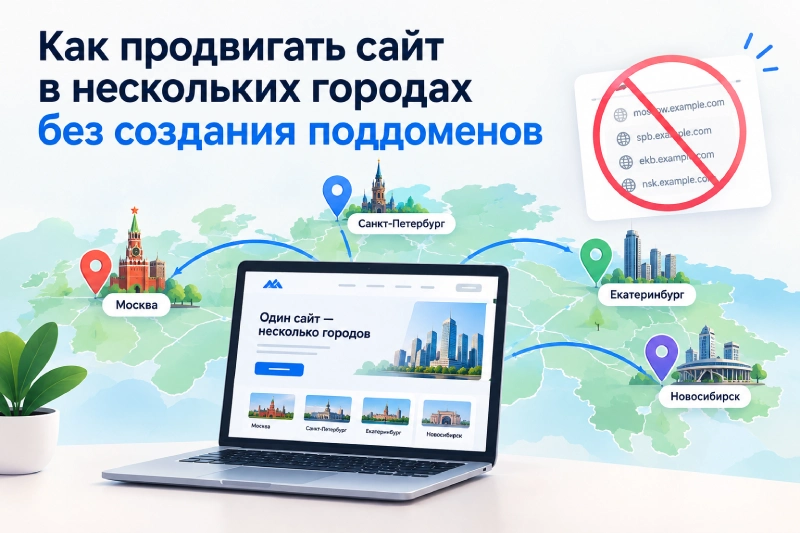 Продвижение сайта в нескольких городах без поддоменов