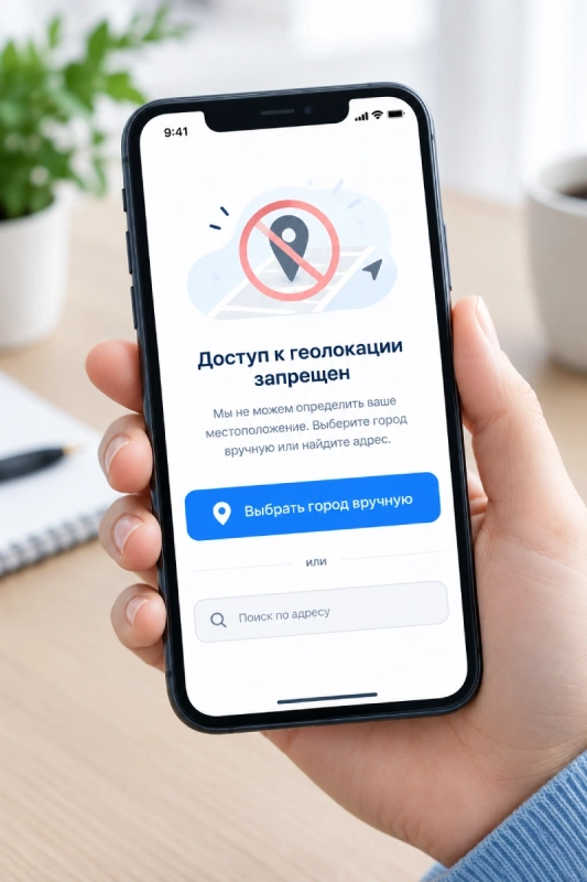 Смартфон с экраном геолокации