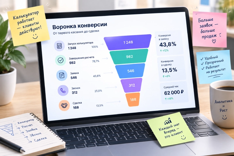 Воронка конверсии на рабочем столе